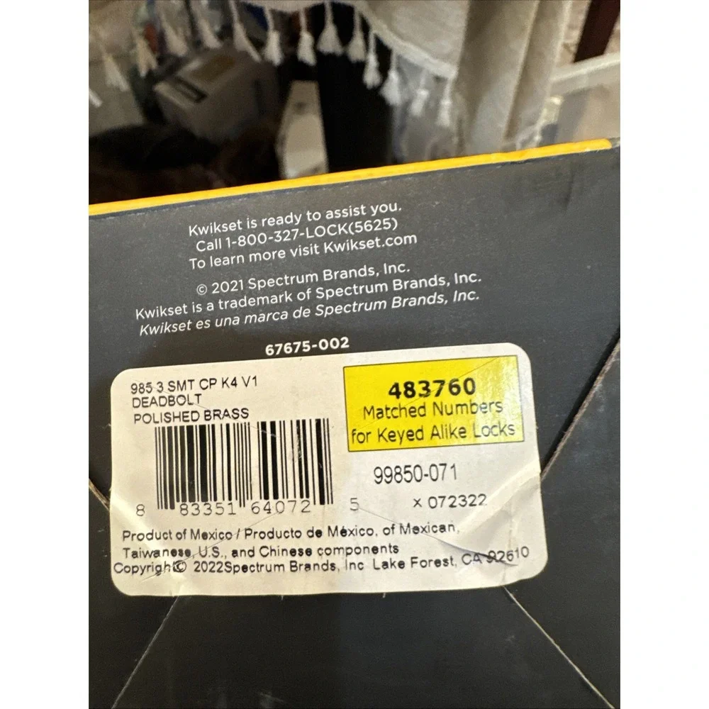 Kwikset Keyed Both Sides Polished Brass Deadbolt Double Cylinder 985 99850-071